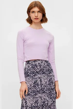 Pieces Světle fialový crop top Maddi - Dámské