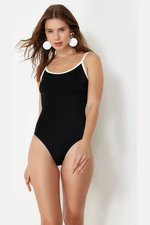 Trendyol Black U-neck Regular Swimsuit