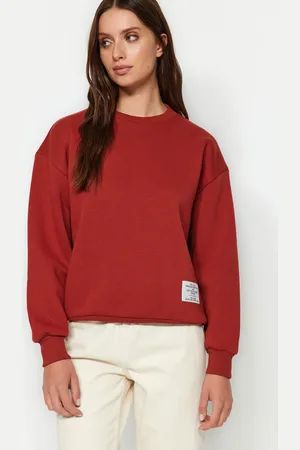 Trendyol Tile Label Detailed Regular Crew Neck Knitted Sweatshirt