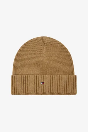 Tommy Hilfiger Khaki pánská žebrovaná zimní čepice - Pánské