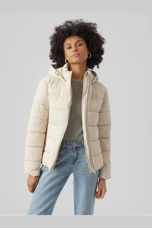VERO MODA Krémová dámská prošívaná zimní bunda Jessiemie - Dámské