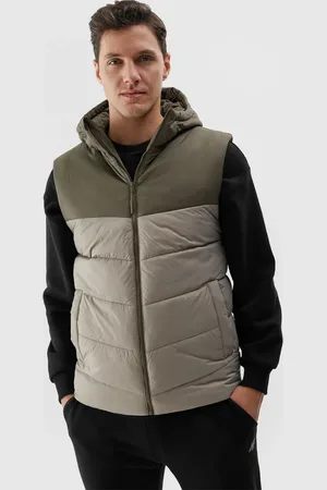 4F Pánská péřová vesta - khaki