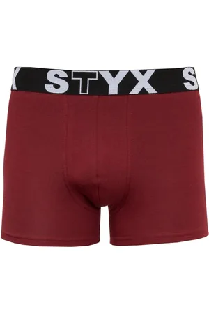 STYX Dětské boxerky sportovní guma vínové