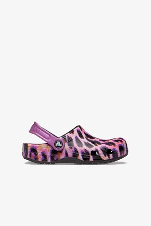 Crocs Fialové holčičí pantofle se zvířecím vzorem - Holky