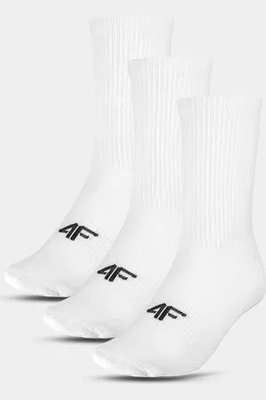 4F Dětské unisex ponožky (3pack) - bílé