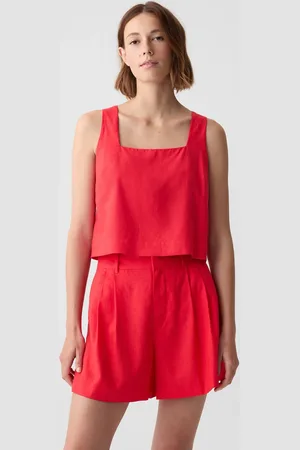 GAP Lněný crop top - Dámské