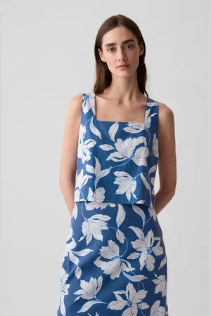 GAP Lněný crop top - Dámské