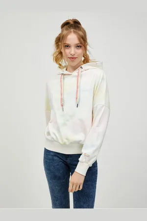 Ragwear Krémová dámská vzorovaná mikina s kapucí Gobby Ombre - Dámské