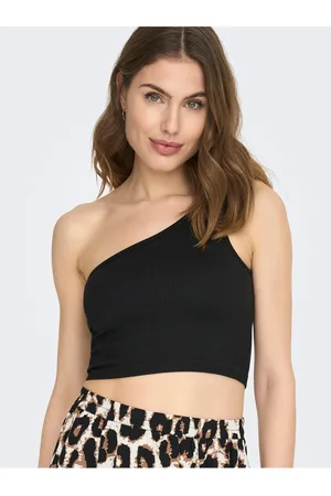 ONLY Černé dámské crop top tílko Gven - Dámské