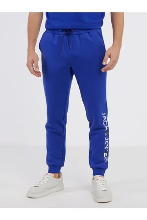 JACK & JONES Modré pánské tepláky Gordon - Pánské