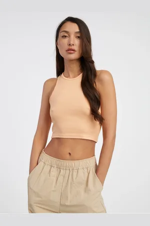 ONLY Oranžové dámské crop top tílko Belia - Dámské
