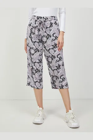 ONLY Fialovo-černé vzorované culottes Nova - Dámské