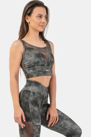 Nebbia Dámská podprsenka ECO Mesh Sports Bra “Breathe” 411 camo green S