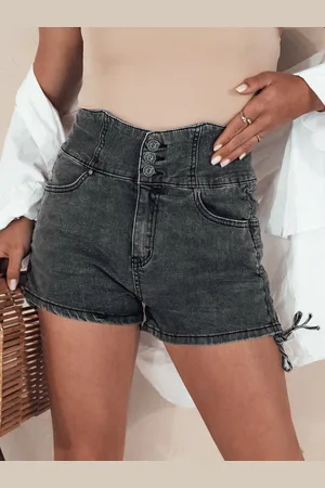 D-Street Szorty jeansowe damskie JEANLOVE czarne