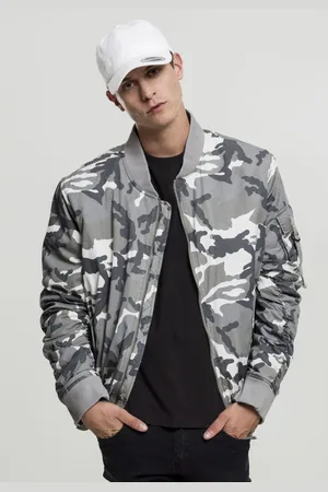 Urban classics Vintage Camo Cotton Bomber Jacket snow camo