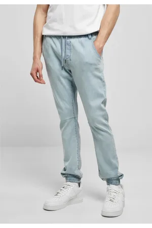 Urban classics Pánské džínové kalhoty Jogpants sv. modré