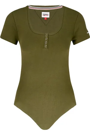 Tommy Hilfiger Tommy Jeans Bodysuit - TJW RIB HENLEY BODYSUIT green