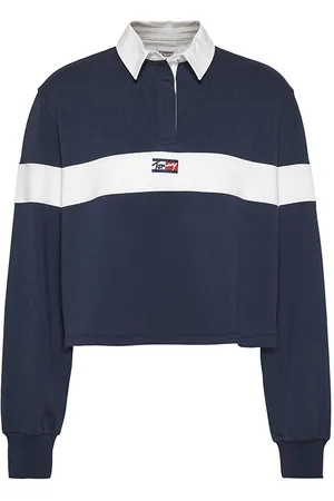 Tommy Hilfiger Tommy Jeans Polo Shirt - TJW CROP TINY TOMMY 1 POLO LS Blue-White