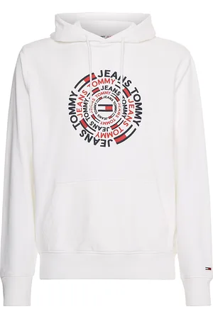 Tommy Hilfiger Tommy Jeans Sweatshirt - TJM CIRCULAR GRAPHIC HOODIE white