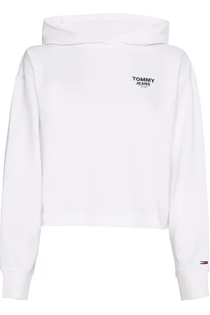 Tommy Hilfiger Tommy Jeans Sweatshirt - TJW BXY CROP TAPING HOODIE white
