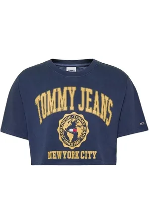 Tommy Hilfiger Tommy Jeans T-Shirt - TJW SUPER CROP COLLEGE LOGO SS blue