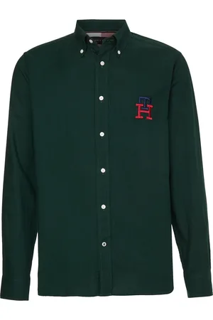 Tommy Hilfiger Shirt - CASHMERE TOUCH MONOGRAM RF SHIRT green