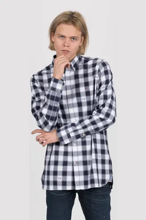 Tommy Hilfiger Shirt - WCC SLIM MONOGRAM CHECK SHIRT dark blue-white