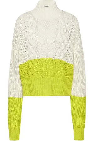 Tommy Hilfiger Tommy Jeans Sweater - TJW CHUNKY COLORBLOCK SWEATER white-yellow
