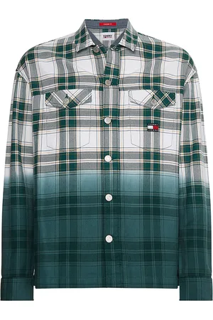 Tommy Hilfiger Tommy Jeans Shirt - TJM DIP DYE CHECK OVERSHIRT green