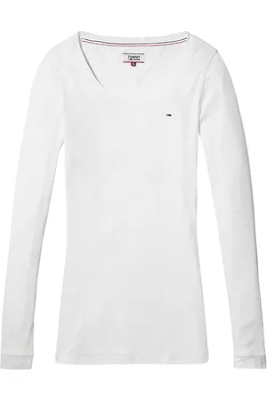Tommy Hilfiger Tommy Jeans T-shirt - TJW ORIGINAL RIB LONGSLEEVE white