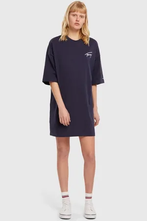 Tommy Hilfiger Tommy Jeans Dress - TJW TOMMY SIGNATURE TEE DRESS blue