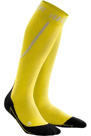 CEP Dámské zimní kompresní podkolenky Yellow/Black