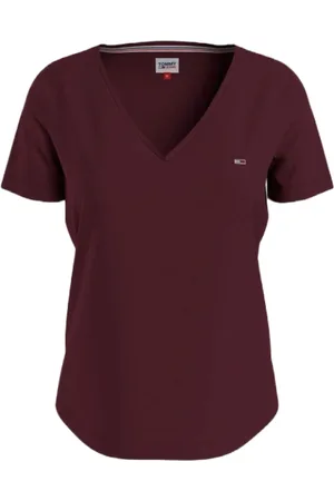 Tommy Hilfiger Tommy Jeans T-shirt - TJW SLIM JERSEY V NE RED