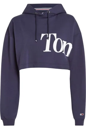 Tommy Hilfiger Tommy Jeans Sweatshirt - TJW SUPER CROP BOLD TOMMY HOODIE blue