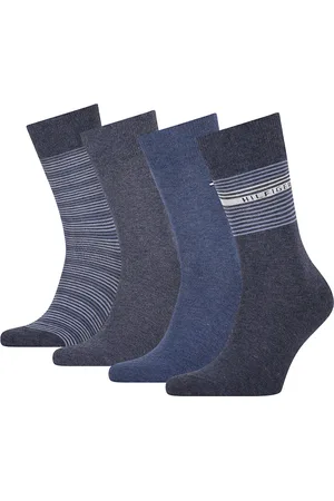Tommy Hilfiger Socks - TH MEN SOCK 4P TIN GIFTBOX STRIPE blue