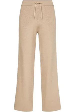 Tommy Hilfiger Trousers - SOFT RIB WIDE LEG PANT beige