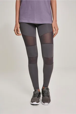Urban classics Dámské legíny Tech Mesh tmavě šedé