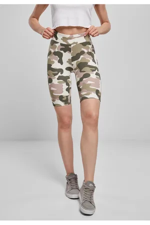Urban classics Dámské šortky s vysokým pasem Camo Tech Cycle Dukrose camo