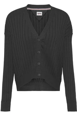 Tommy Hilfiger Tommy Jeans Cardigan - TJW ESSENTIAL RIB CARDIGAN black