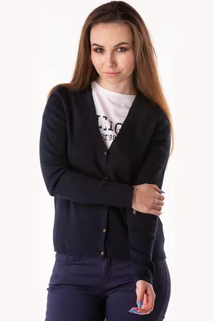 Tommy Hilfiger Sweater - VARINKA V-NK CARDI blue