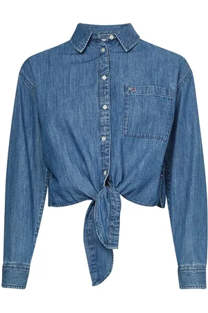 Tommy Hilfiger Tommy Jeans Shirt - TJW FRONT TIE CHAMBRAY SHIRT blue