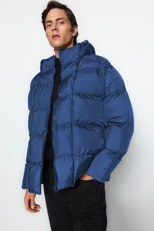 Trendyol Indigo Oversize Water and Wind Resistant Puffer Winter Jacket