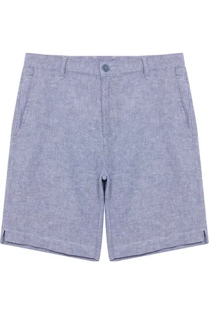 Trendyol Blue Regular Fit Linen Look Woven Shorts & Bermuda