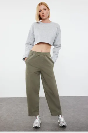 Trendyol Khaki High Waist Barrel Baggy Jeans