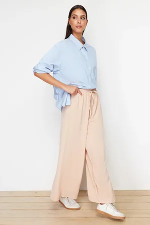 Trendyol Stone Wide Leg Woven Trousers