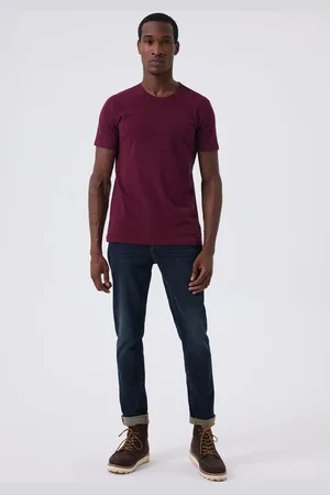 Lee Twingos 6 Pánské Pique tričko s kulatým výstřihem, barva burgundy