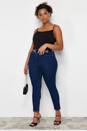 Trendyol Curve Modré Extra Flexibilní Skinny Džíny