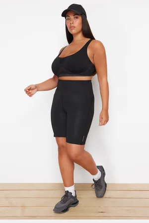 Trendyol Curve Black Mini Knitted High Waist Sports Leggings
