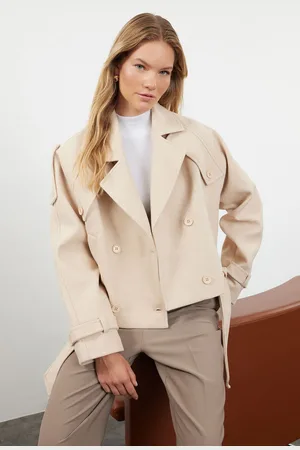 Trendyol Mink Soft Textured Seasonal Short Oversize Cashmere Coat