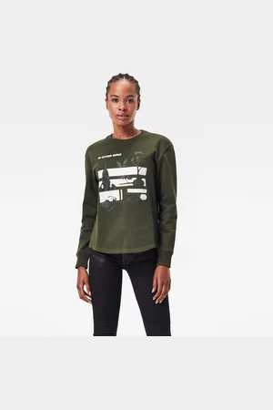 G-Star G-STAR Sweatshirt - Graphic thistle xzyph r sw wmn l\s dark green